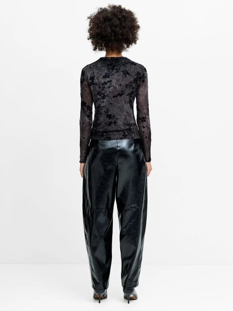 Kenny Mesh Velvet Top | French Connection