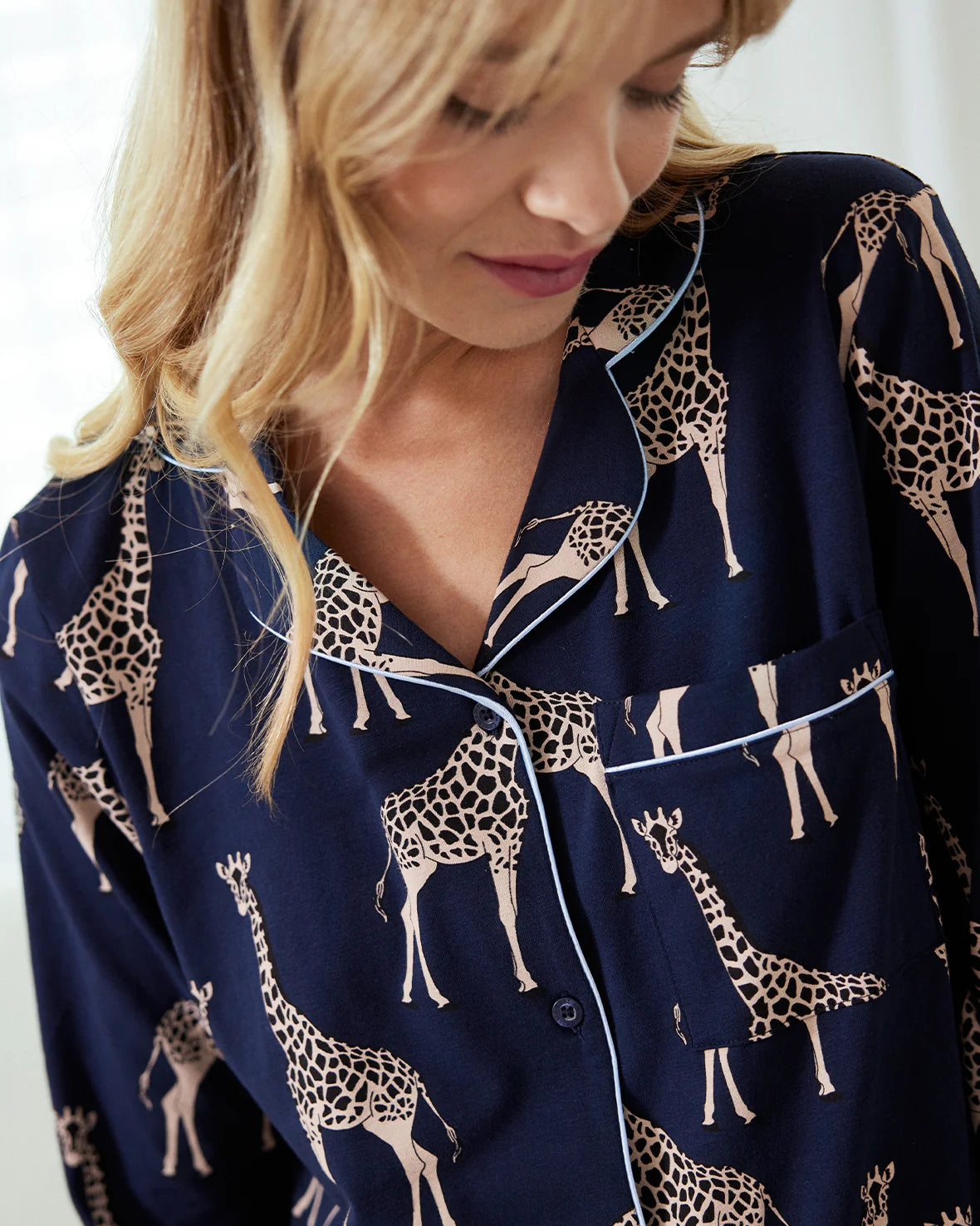 Chelsea Peers| Navy Giraffe PJ Set