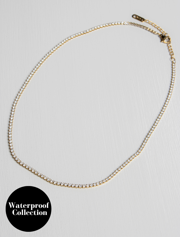 Maisie gold tennis necklace | Olia