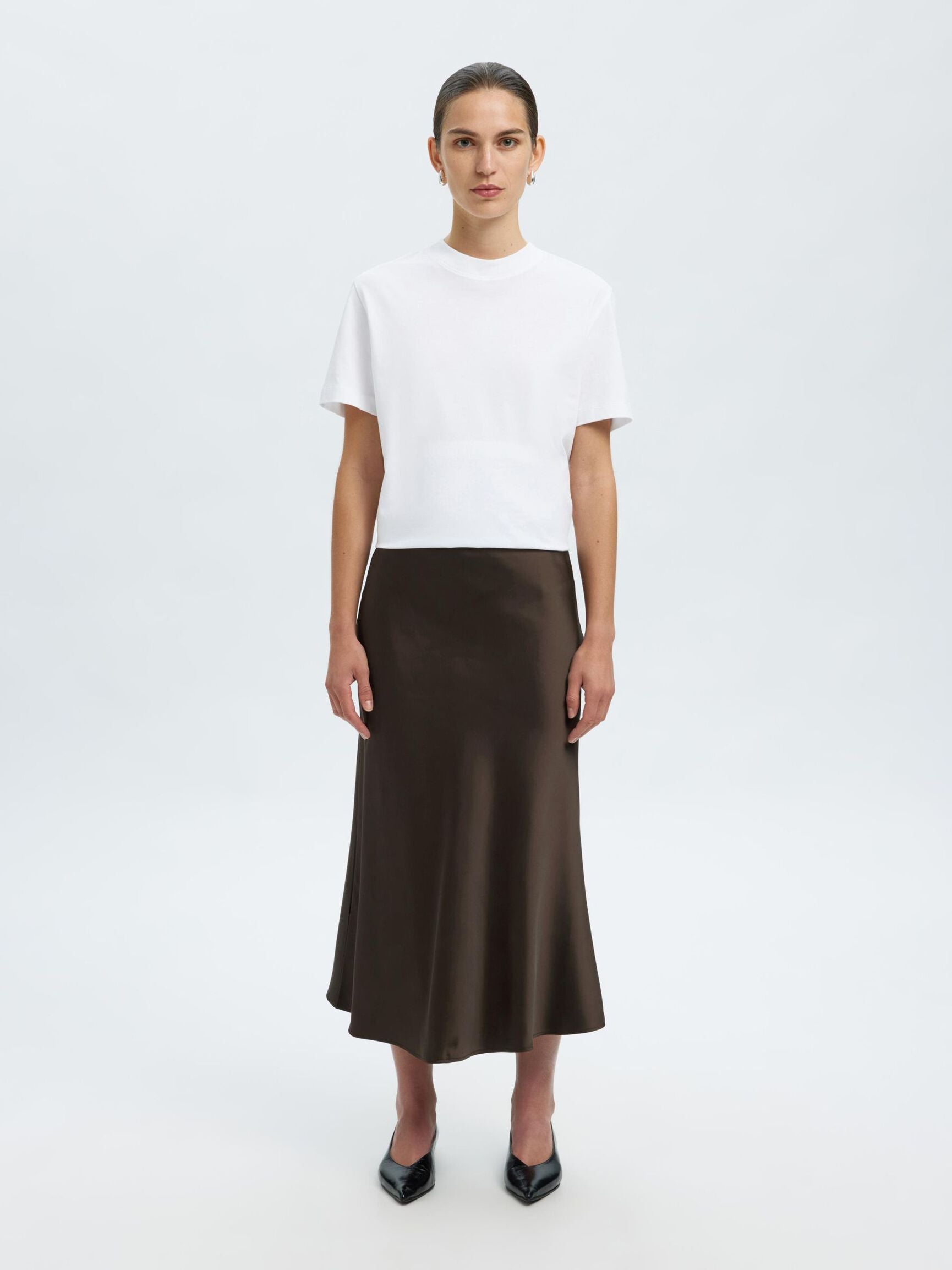 Satin midi Skirt Delicioso | Selected Femme