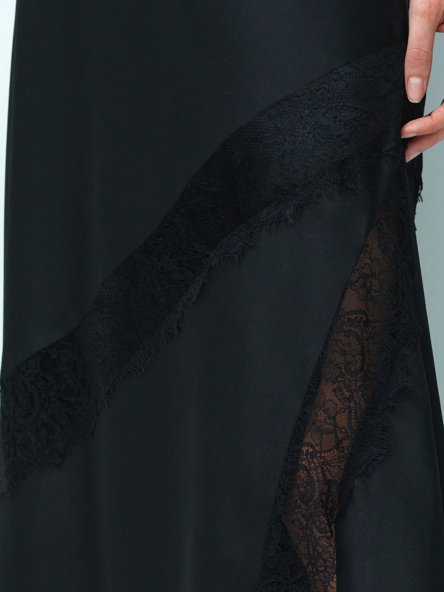 Dahlia Satin Lace Midi Skirt | French Connection