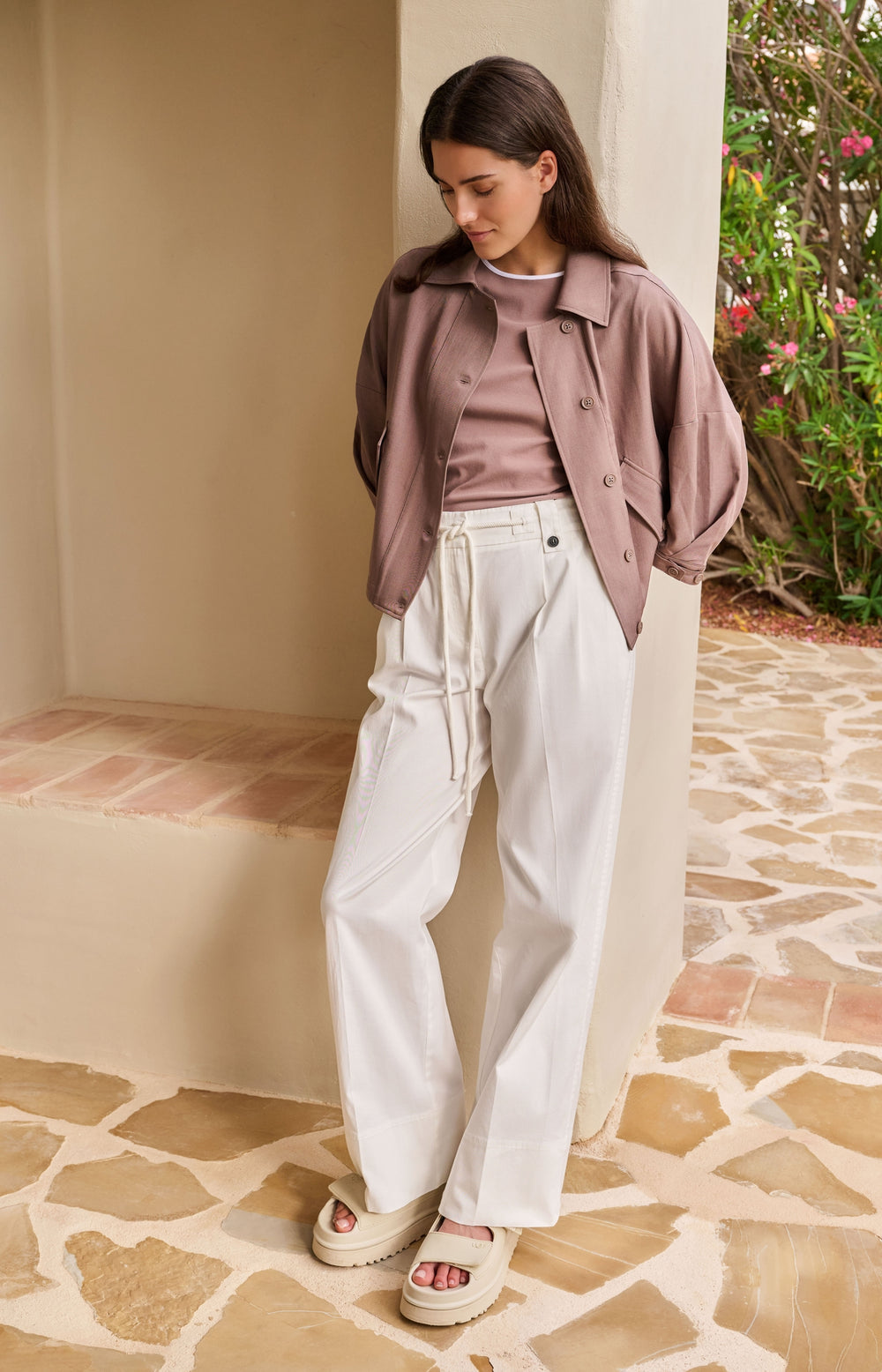 Woven wide leg trousers|YAYA