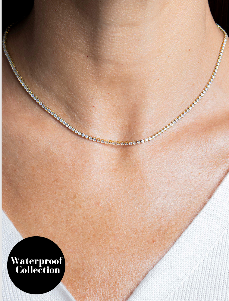 Maisie gold tennis necklace | Olia