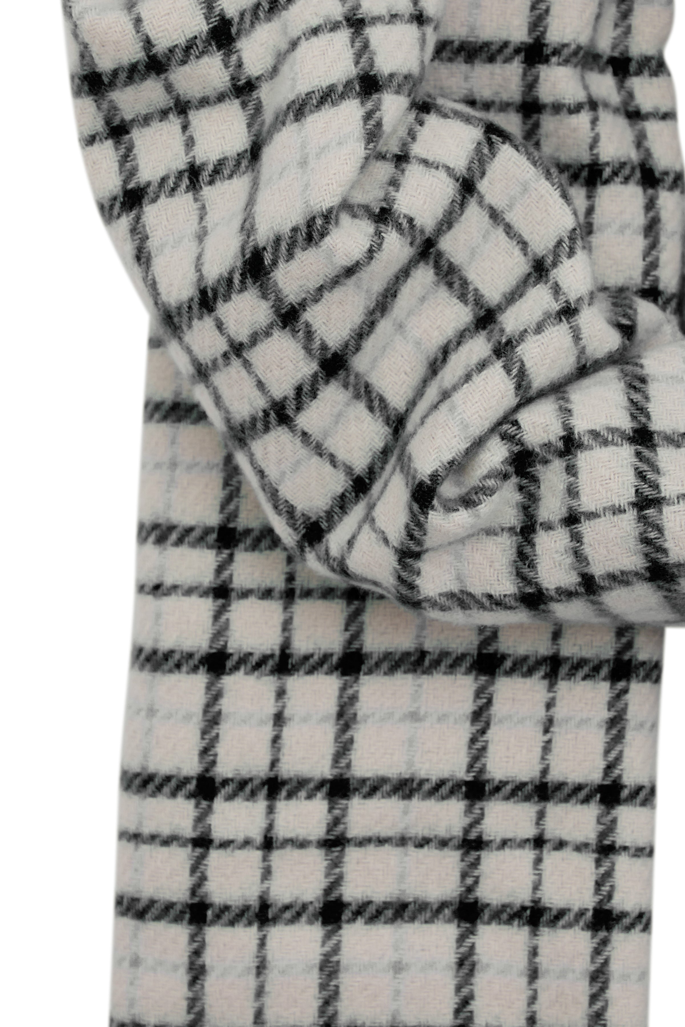 Iaabena black, cream and blue chequered scarf | Ichi