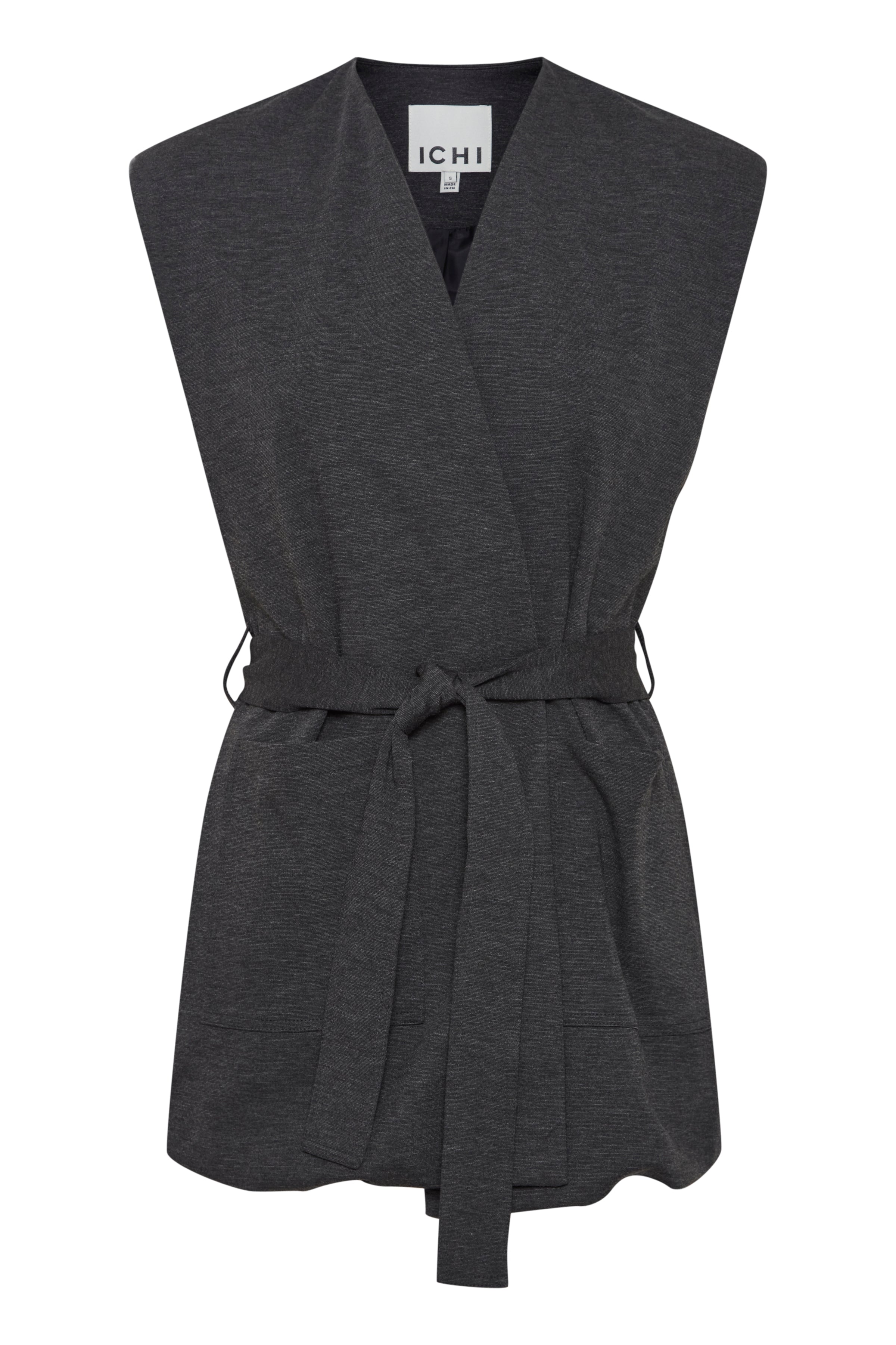 Ihsimonse dark grey wrap-around cardigan | Ichi