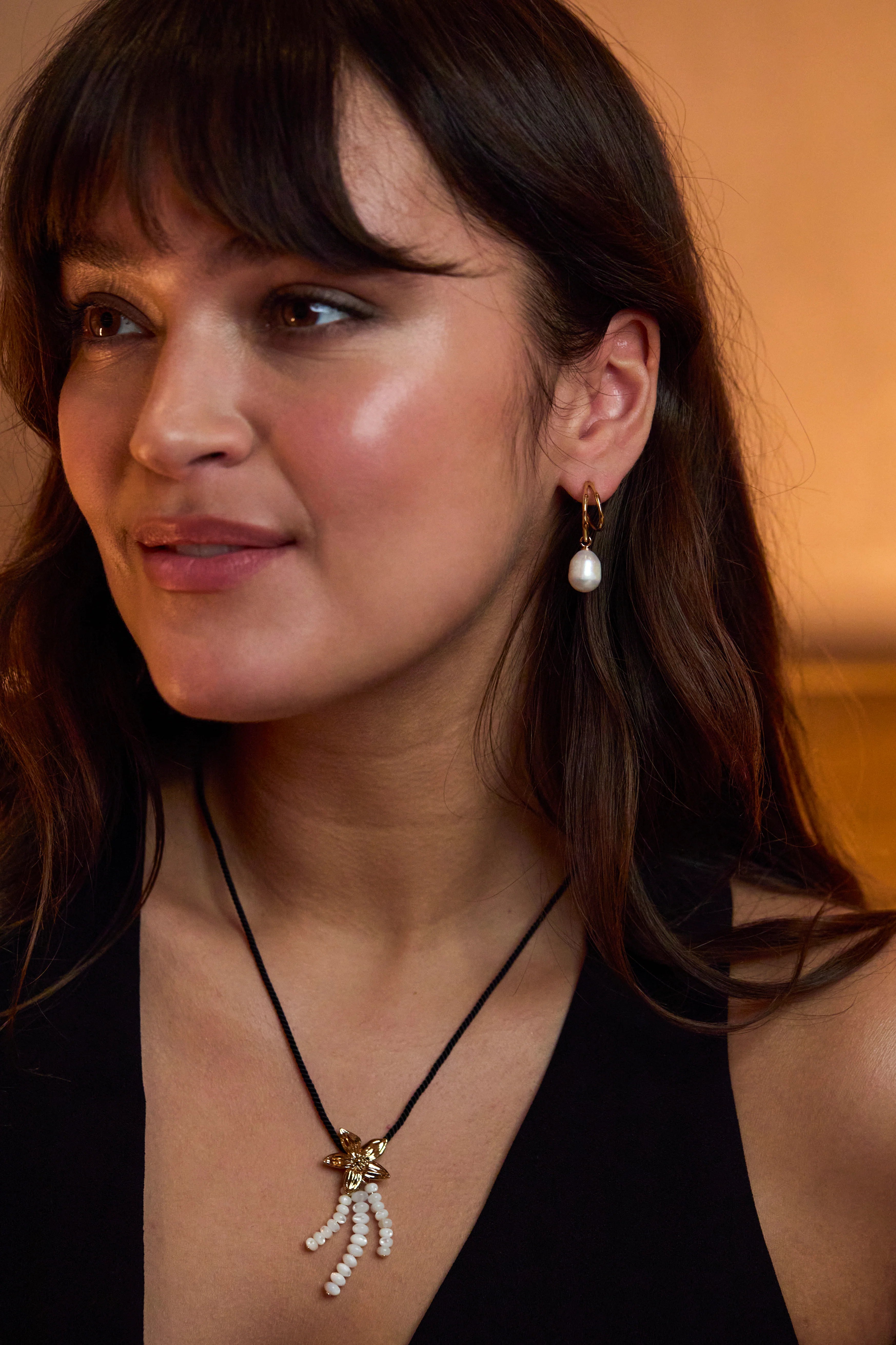 Double hoop pearl earring | Estella Bartlett