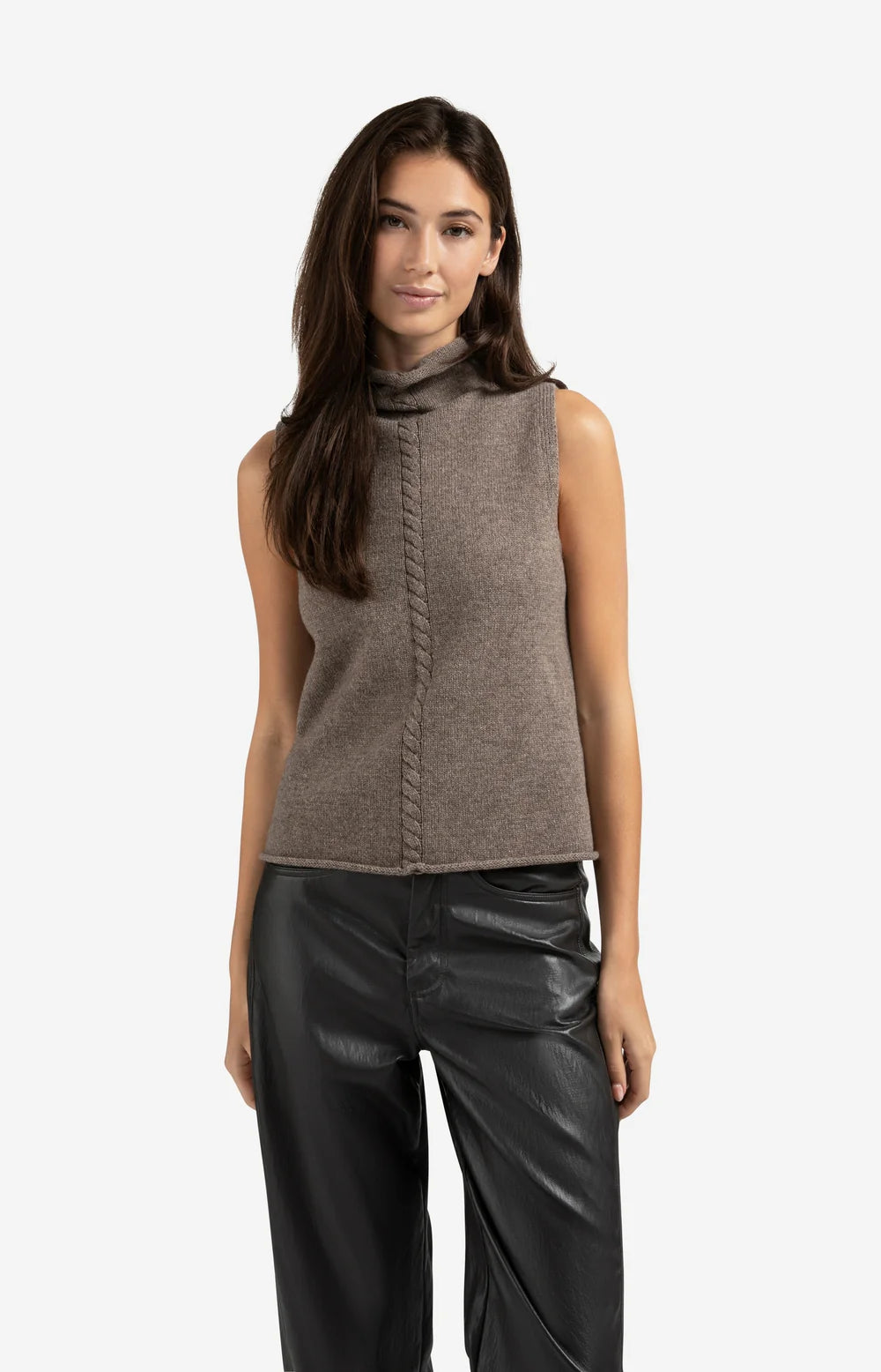 Sleeveless sweater with high neck | YAYA