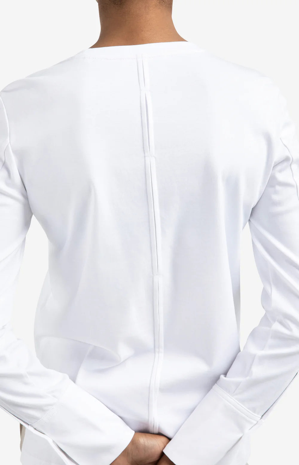Jersey top with woven cuffs and slit detail | Yaya