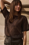 Brown short sleeve sweater | Yaya