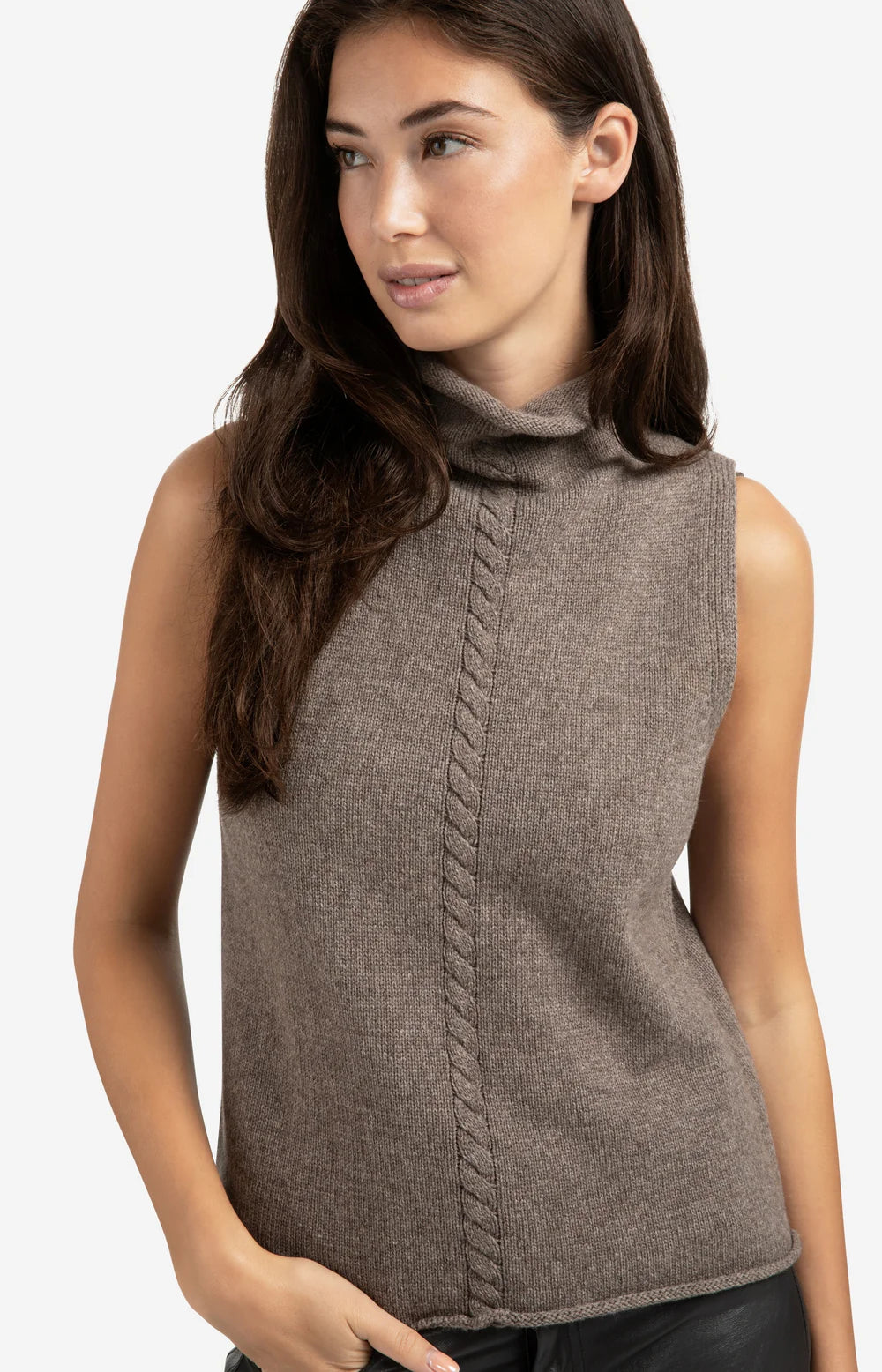 Sleeveless sweater with high neck | YAYA