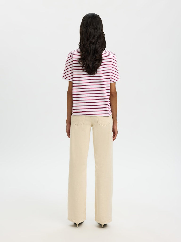 Boxy Essential T-shirt Striped Anemone |SLF