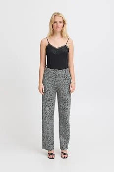 Jilla grey Leopard jeans |Ichi