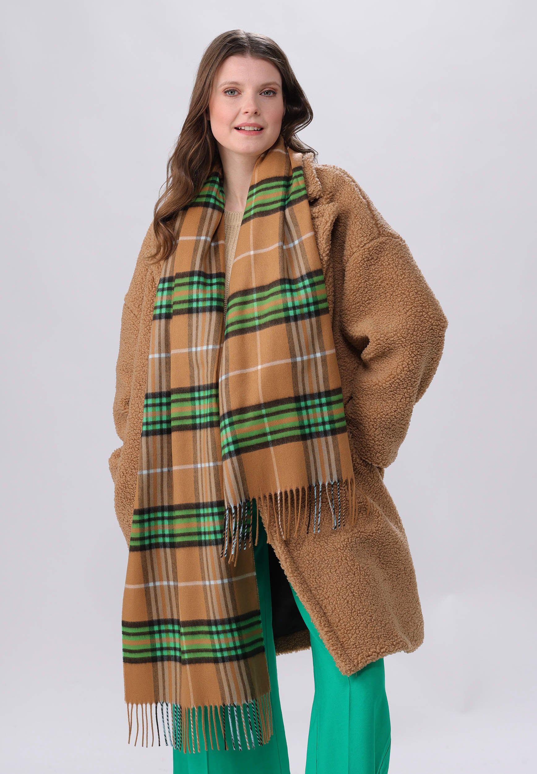 Scarf 625391 Camel Green | Fraas