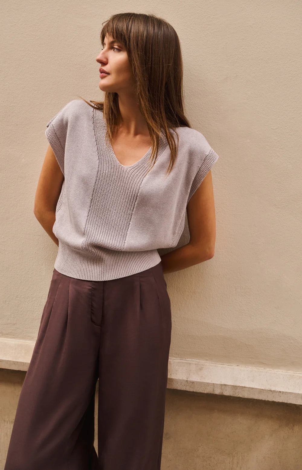 Sleeveless V neck Sweater | Yaya