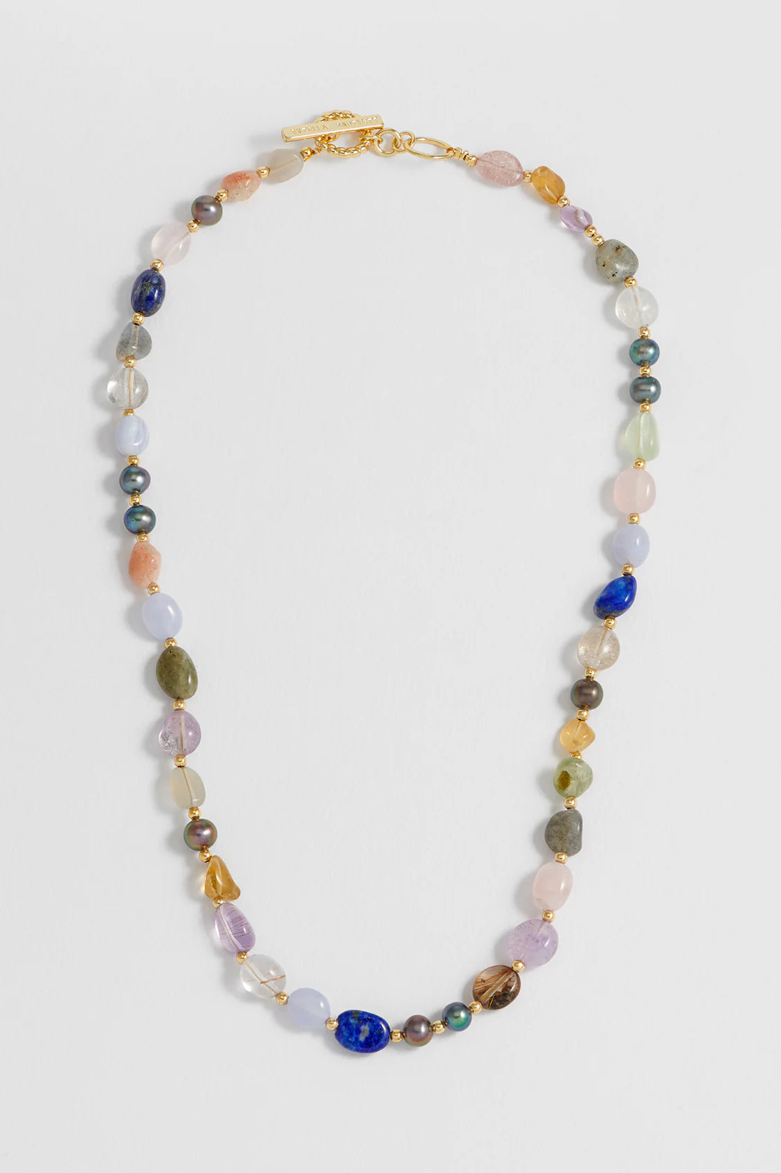 Multi beaded t bar necklace | Estella Bartlett