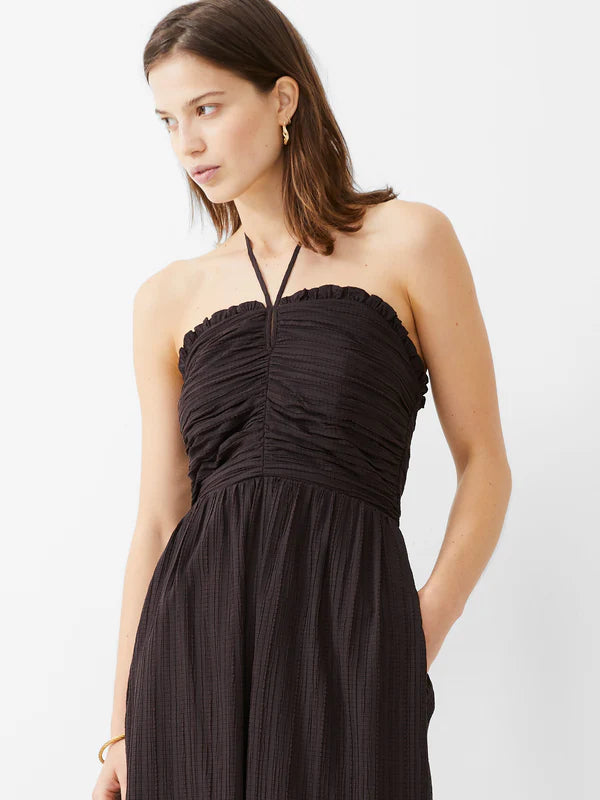 Bonny pleated strappy halterneck jumpsuit| French Connection