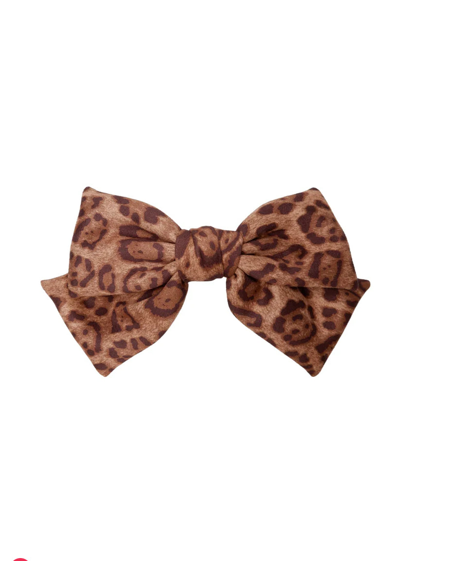 Zelinda big Bow hair clip leopard | Black Colour