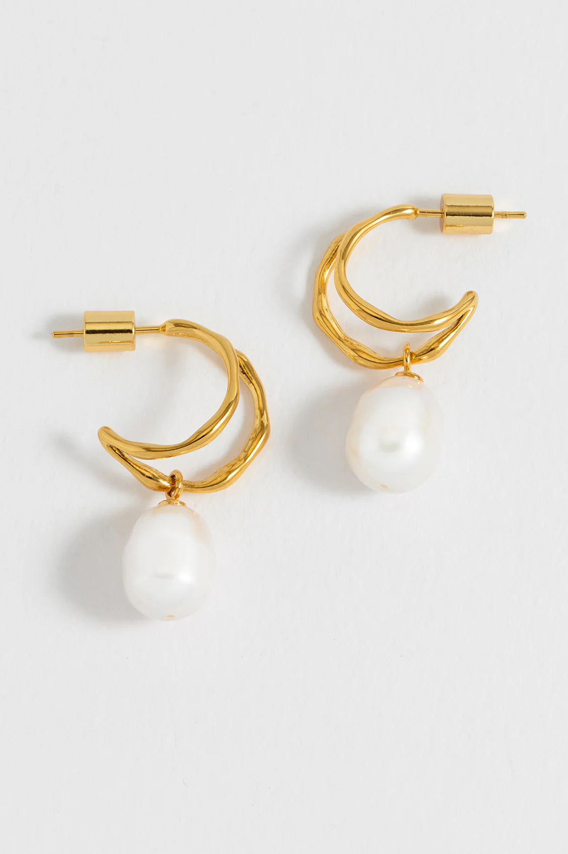Double hoop pearl earring | Estella Bartlett