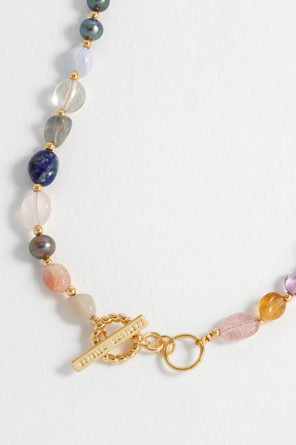 Multi beaded t bar necklace | Estella Bartlett