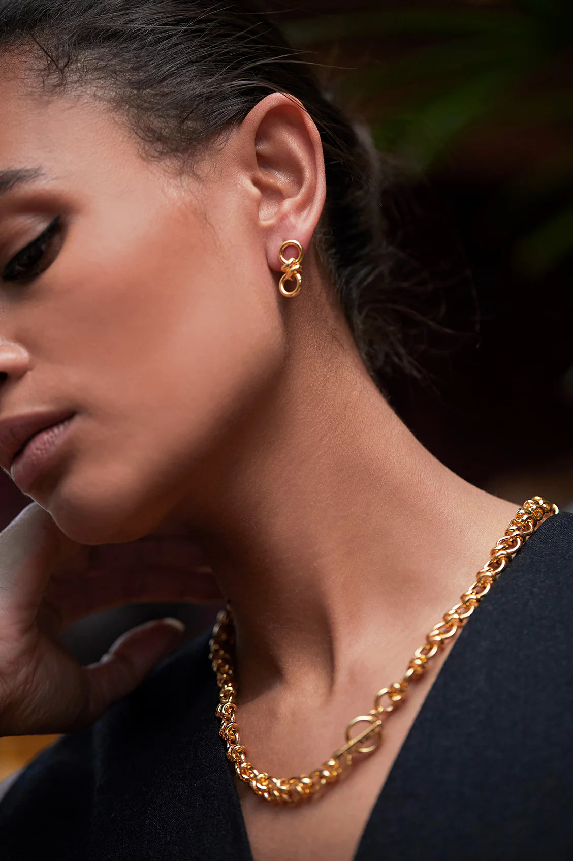 Round knotted drop hoops| Estella Bartlett