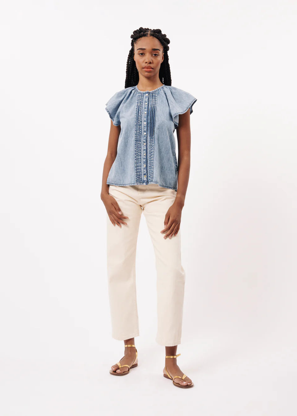 Leni Denim Blouse | Frnch