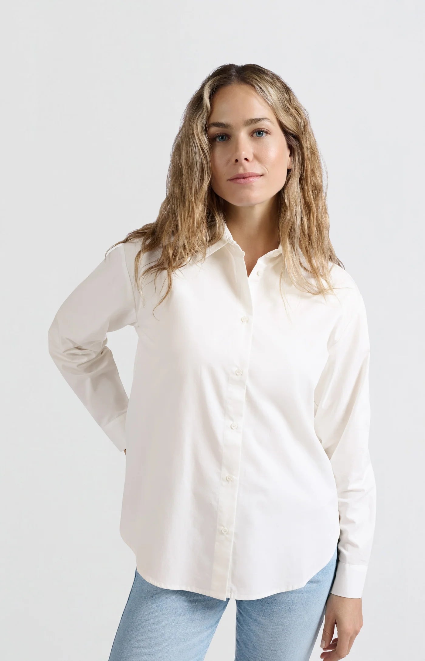 Poplin blouse with bow detail | Yaya