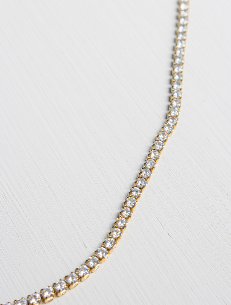 Maisie gold tennis necklace | Olia