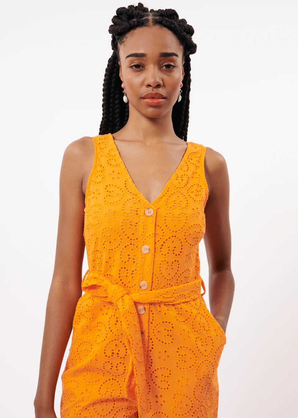 Laurena Orange Jumpsuit | Frnch