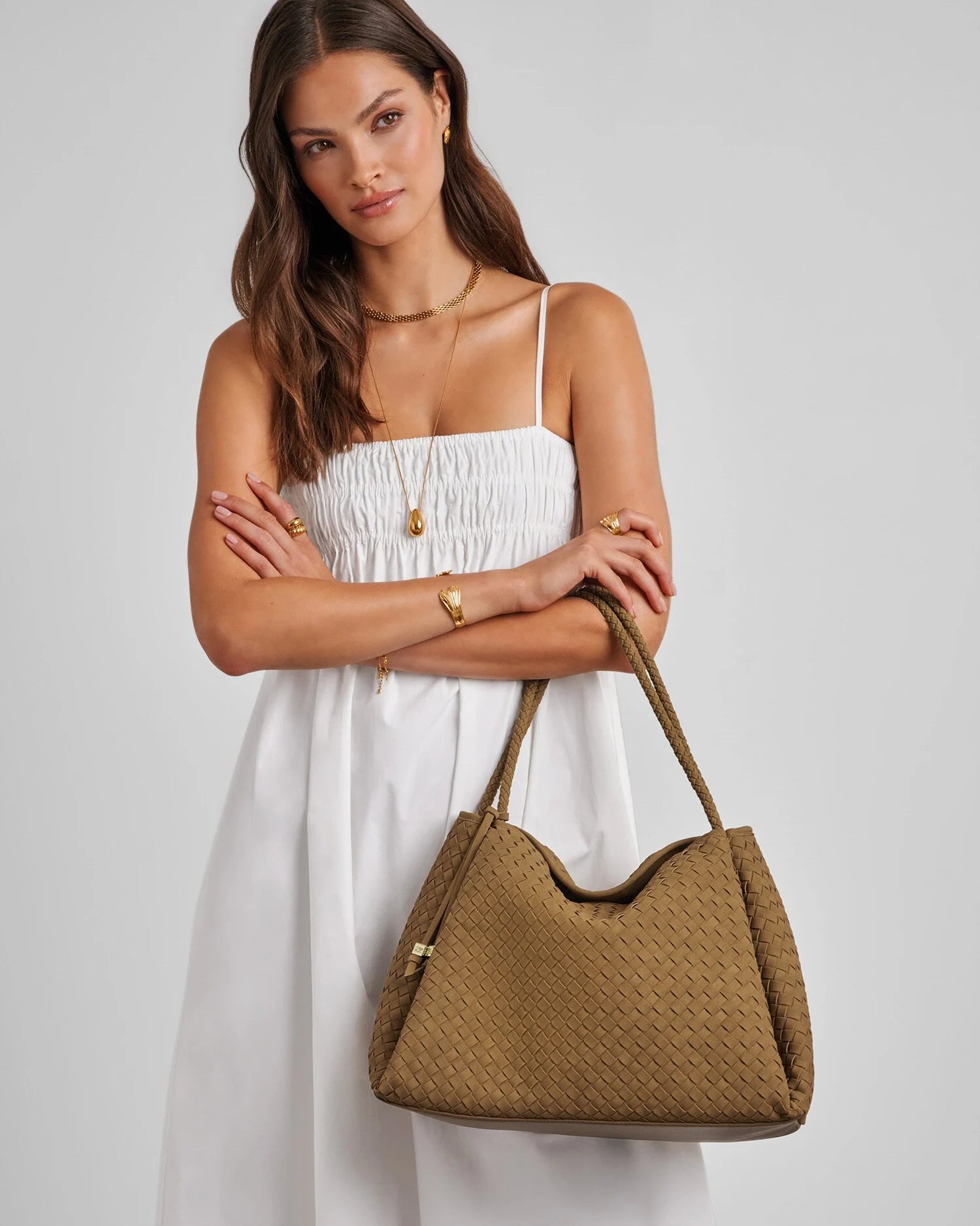 Nova Hand Woven Suedette Large Shoulder Bag | Katie Loxton