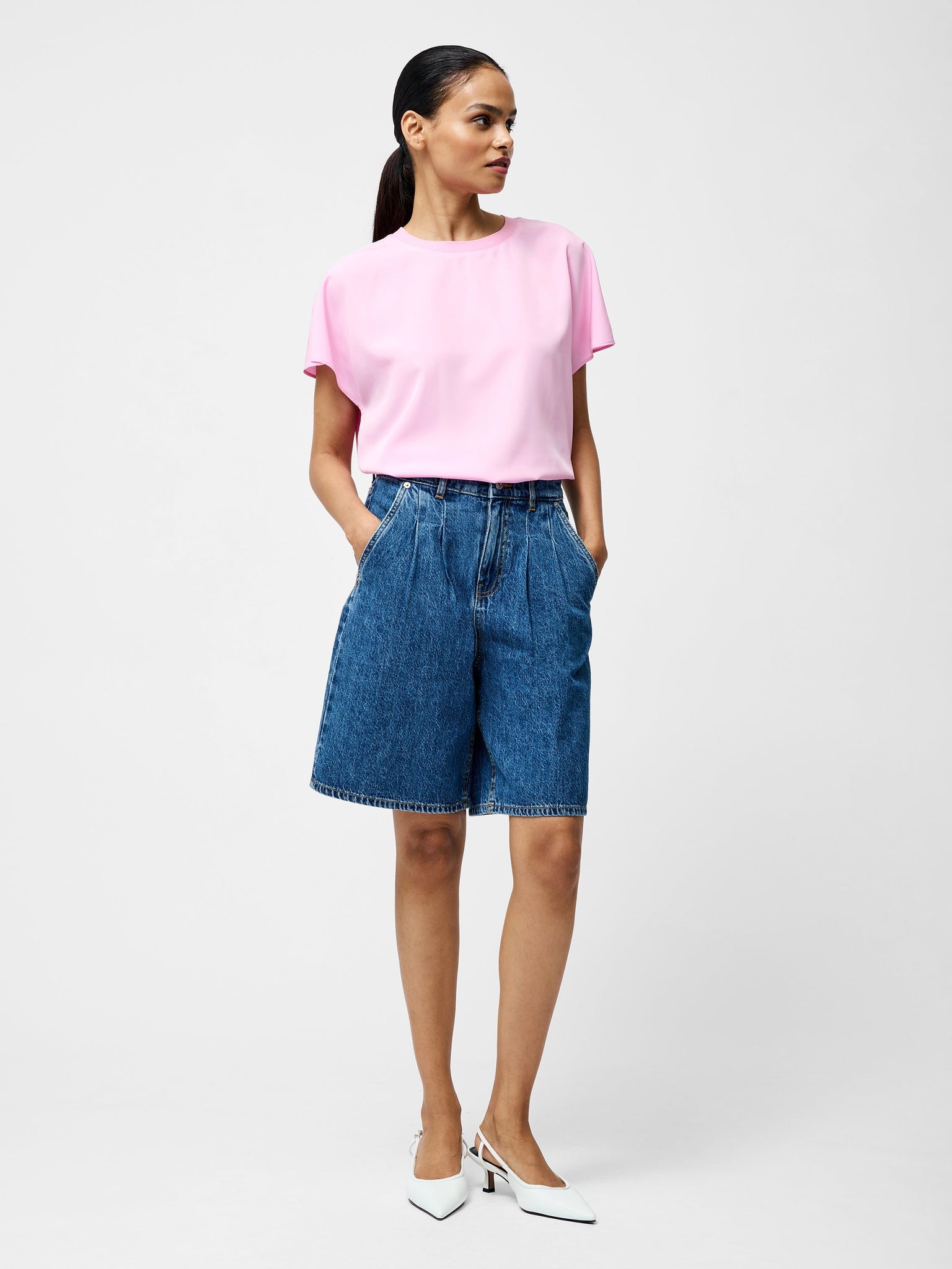 Capriana crepe pink top | French Connection