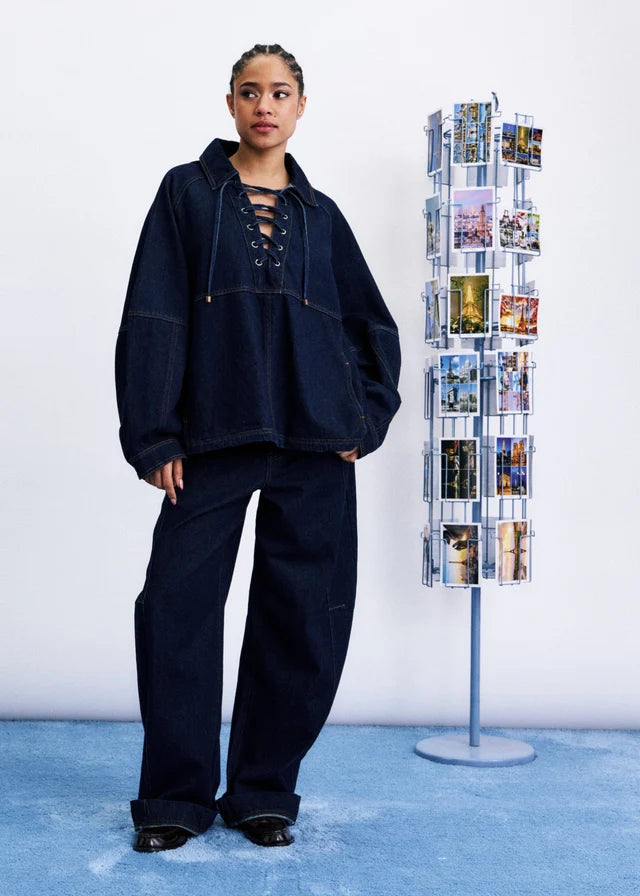 Denim Sorae Tunic Top | Frnch