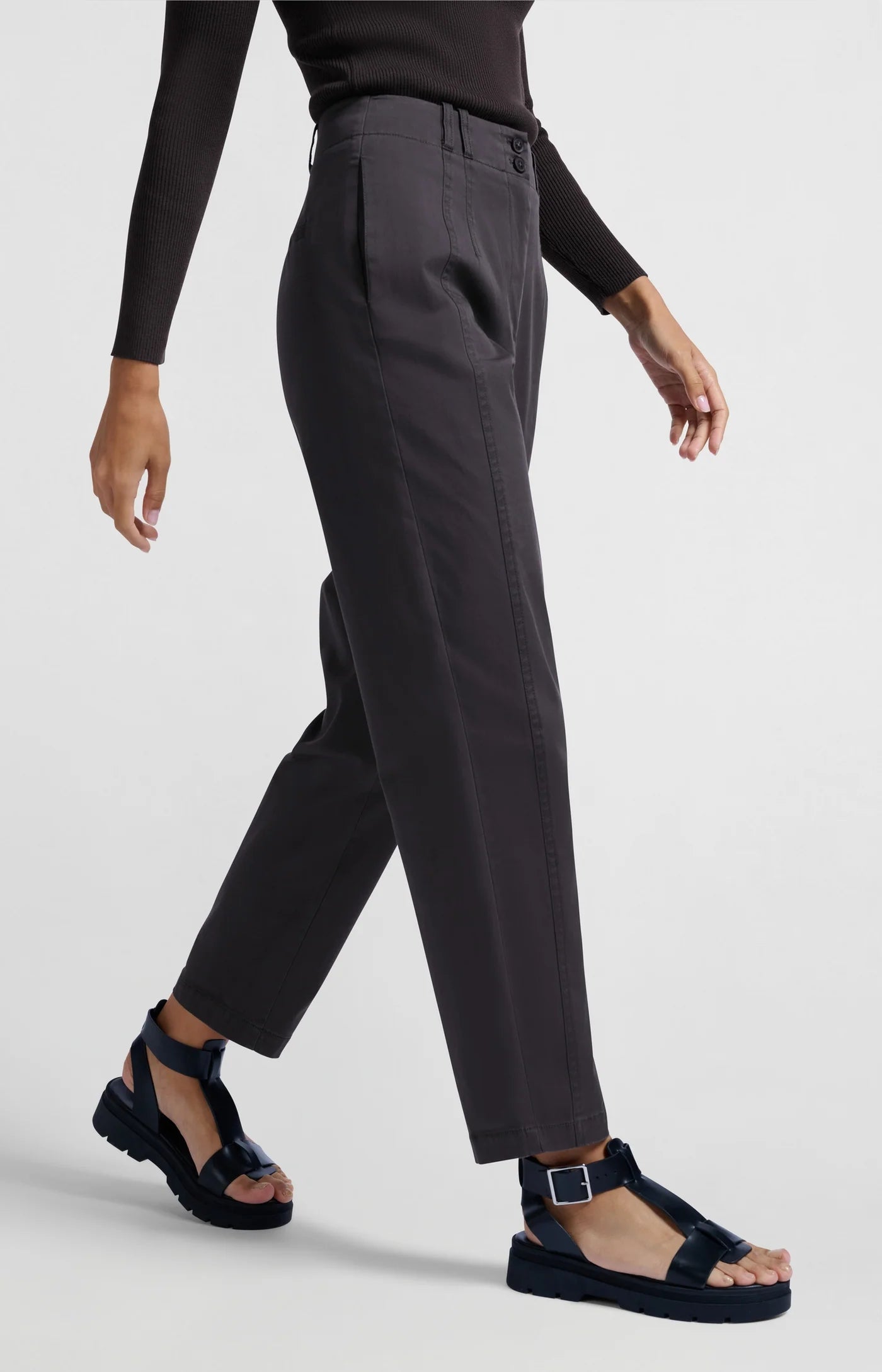 Cotton woven high waist trousers | Yaya