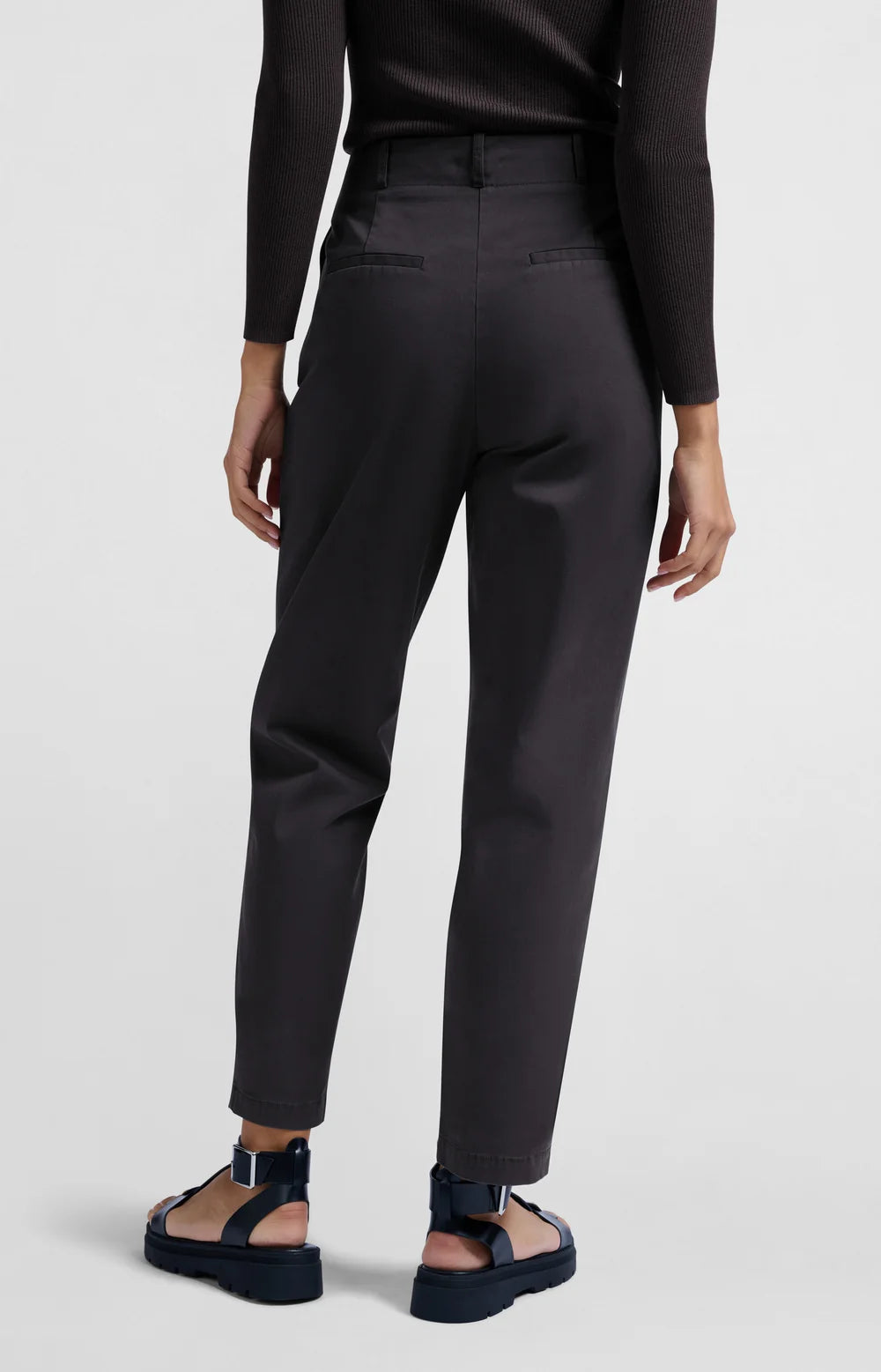 Cotton woven high waist trousers | Yaya