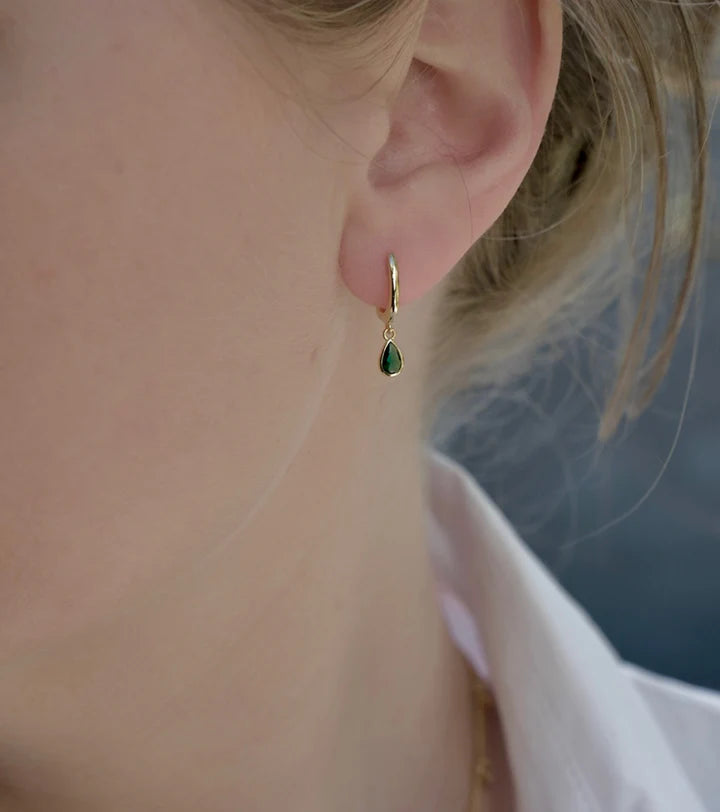 Green droplet earring | Mary K