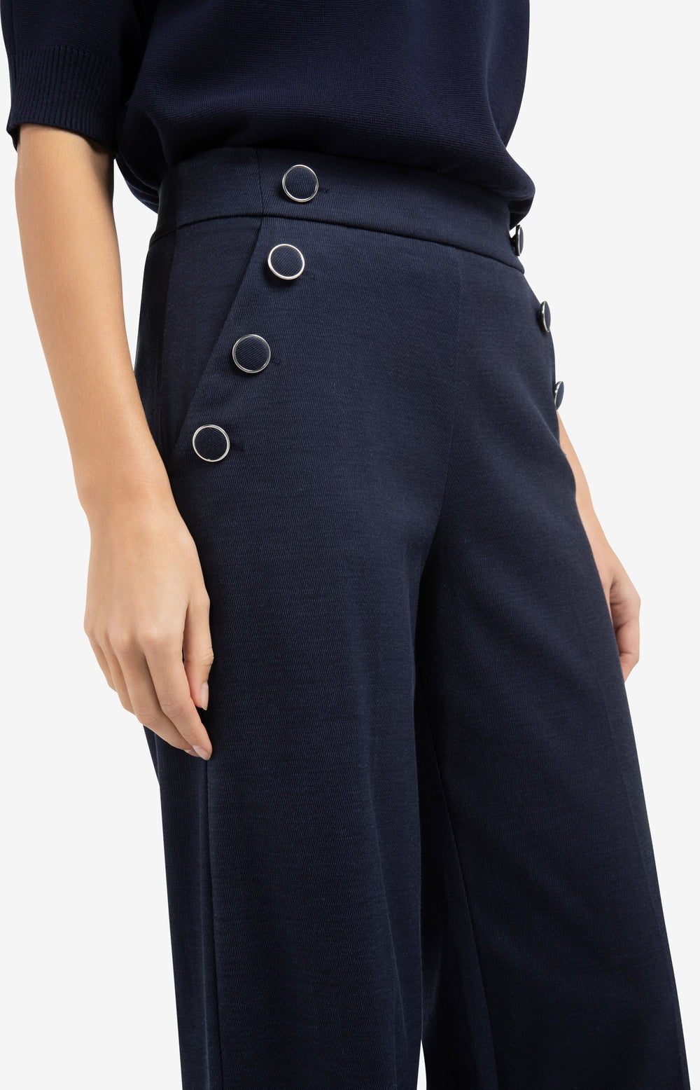 High waist Navy pants|YAYA