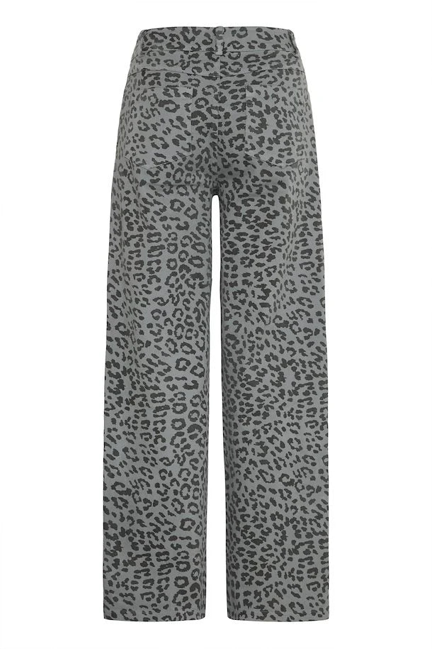 Jilla grey Leopard jeans |Ichi