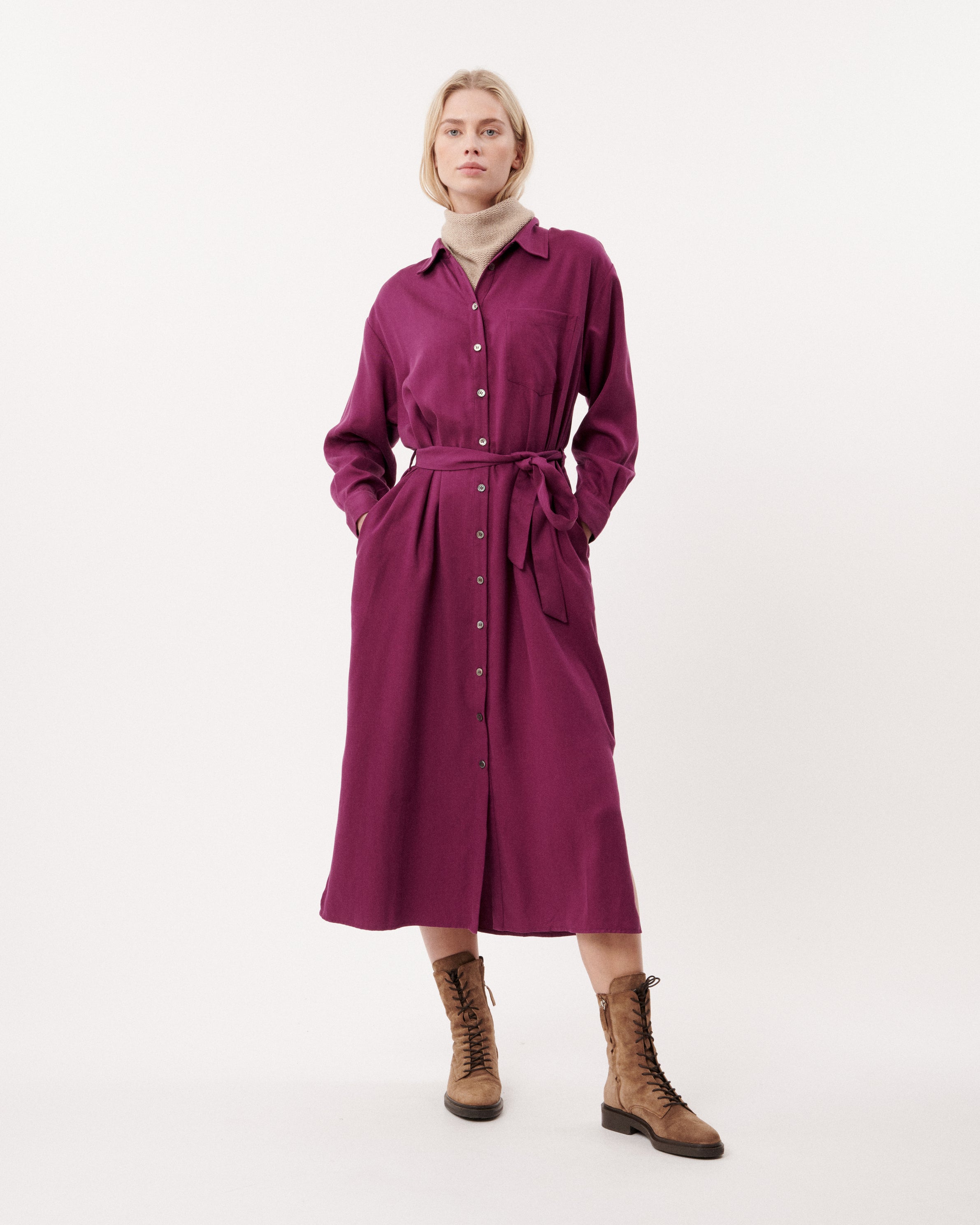 Aubergine Shirt Dress | Frnch