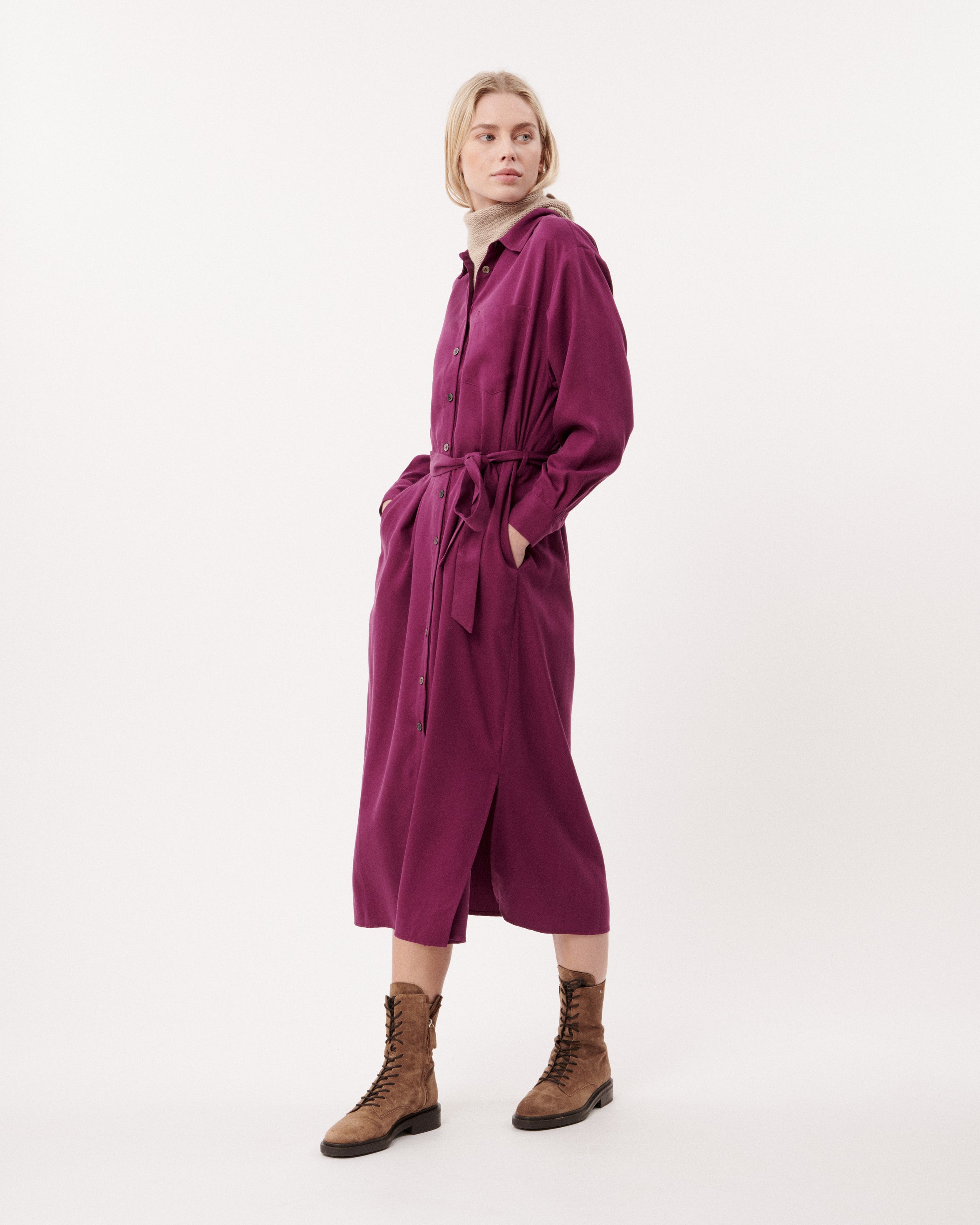 Aubergine Shirt Dress | Frnch