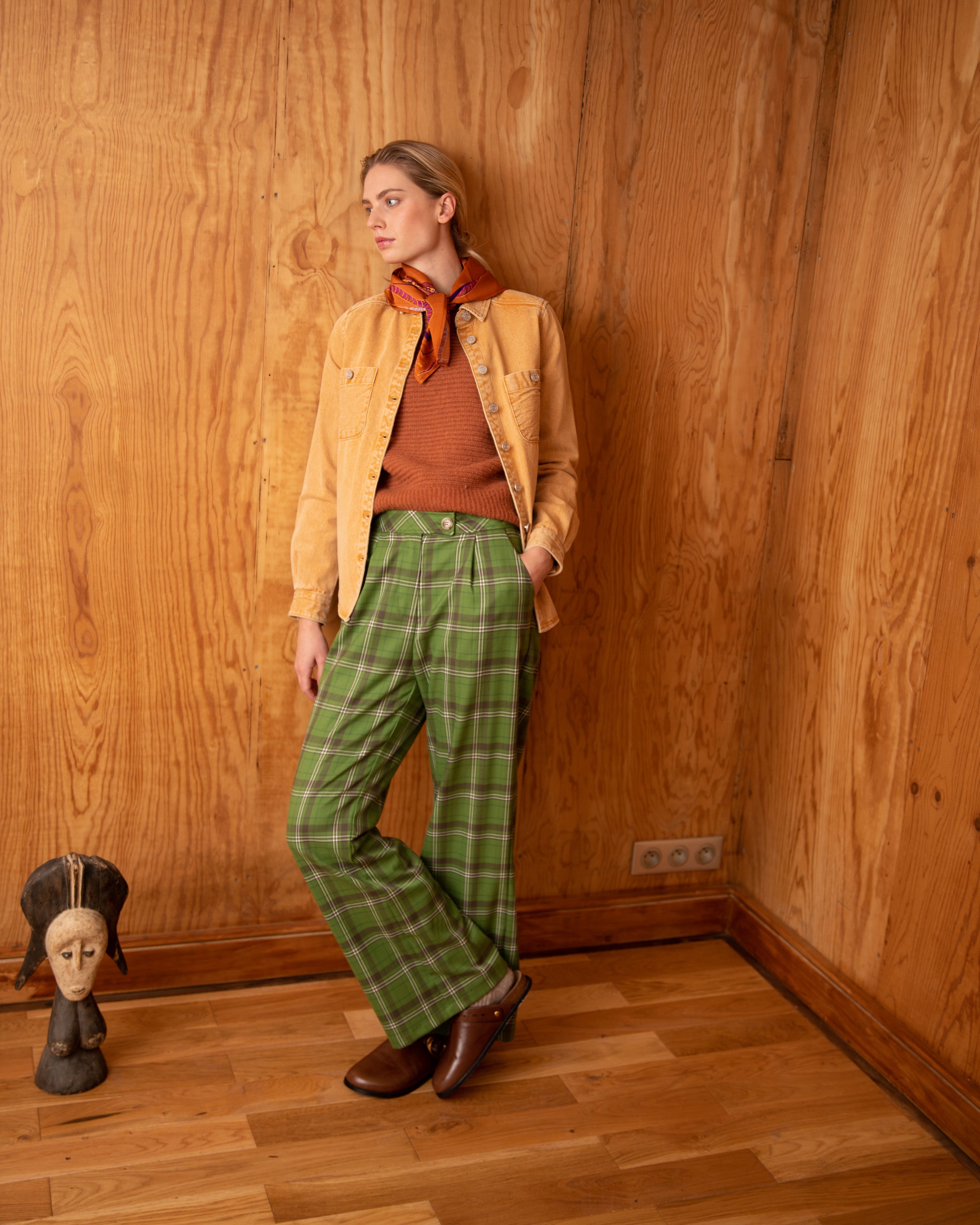 Green Check Trousers | Frnch