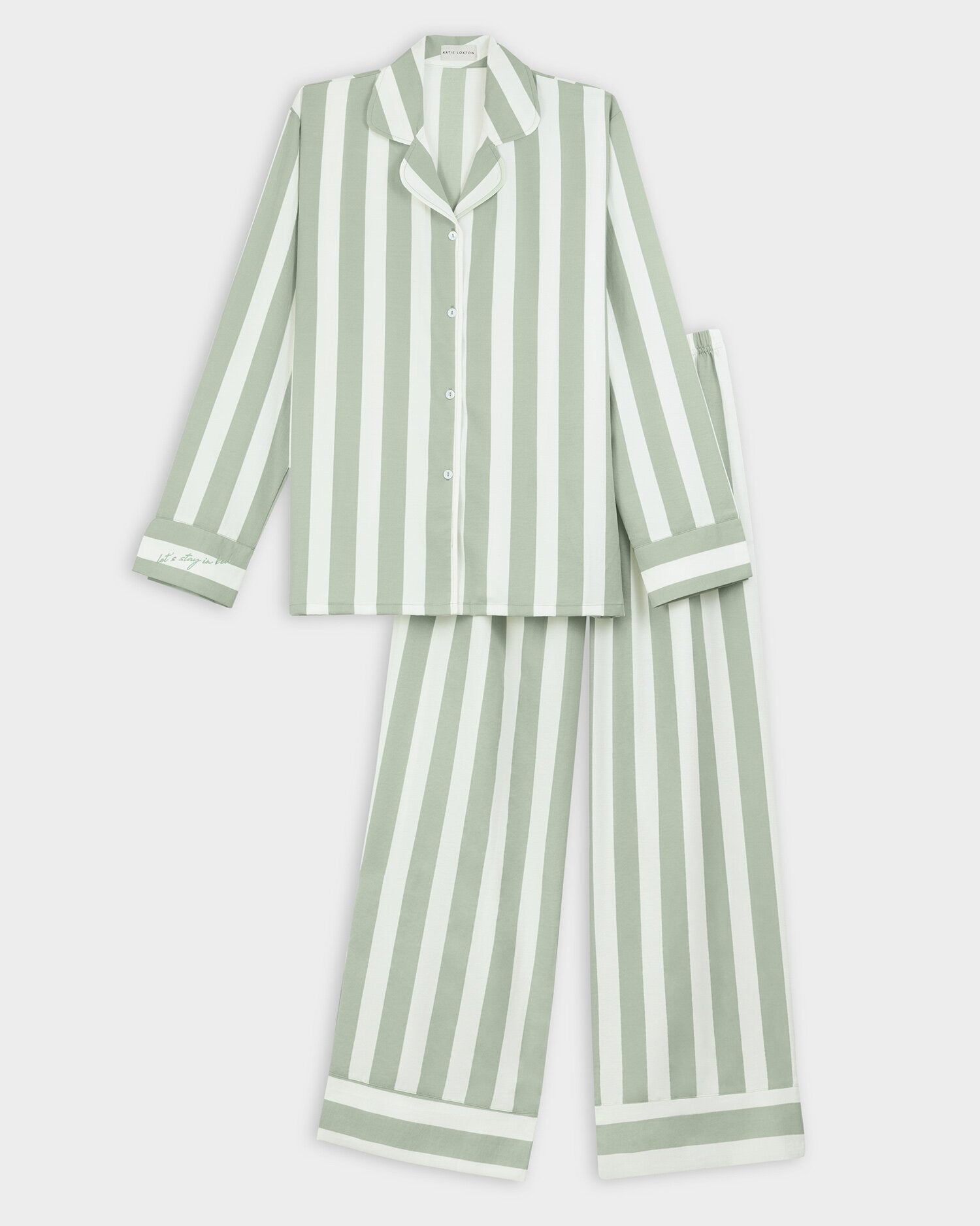 Gift Boxed Pyjama Set Green & White | Katie Loxton