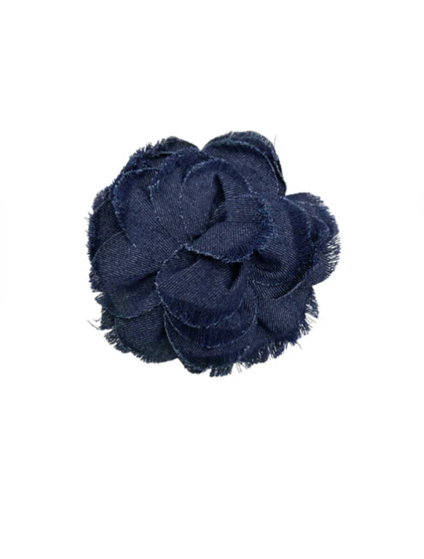 Texas 2 in 1 flower Brooch denim | Black Colour