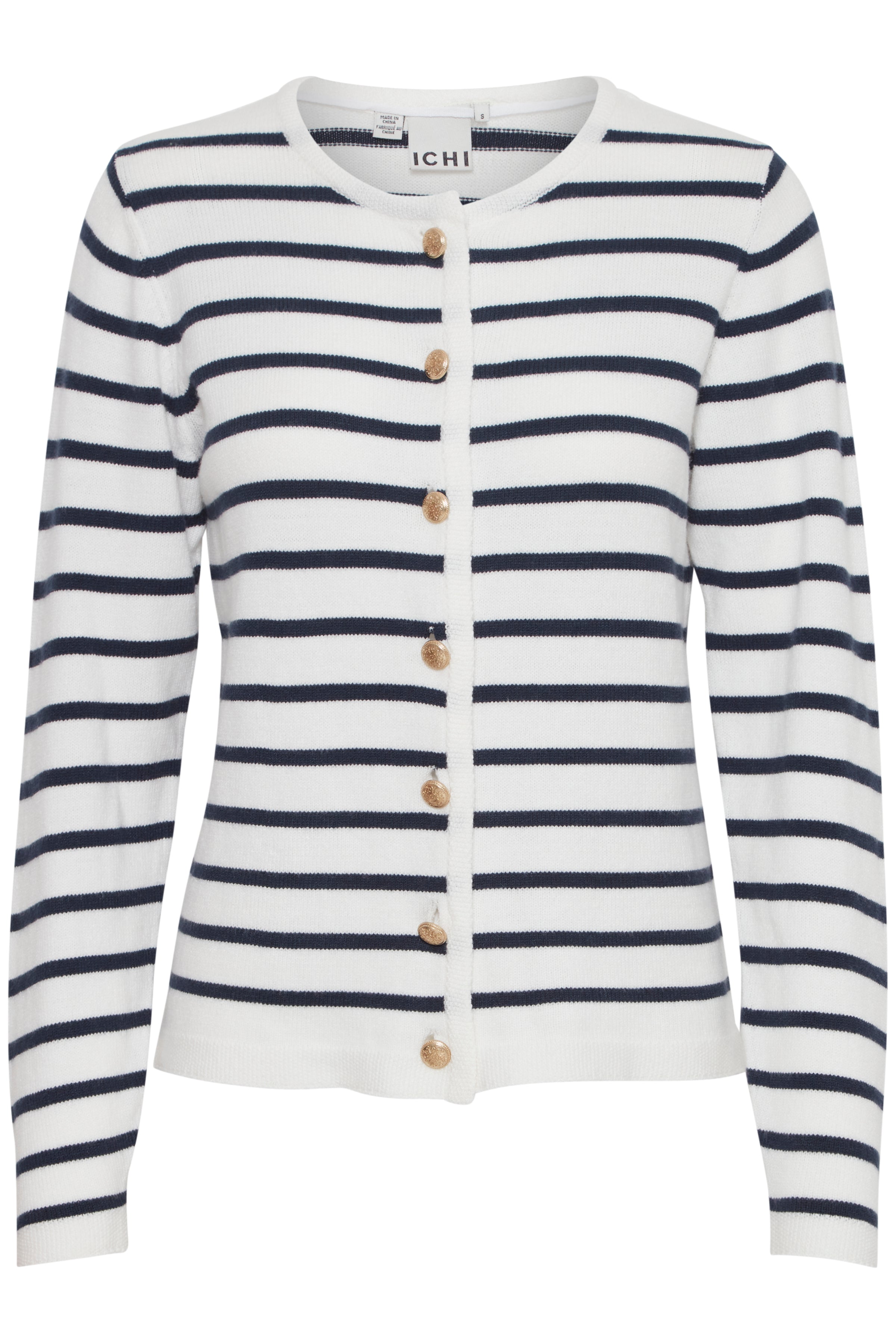 IHBEXLEY STRIPE CARDI NAVY/CREAM