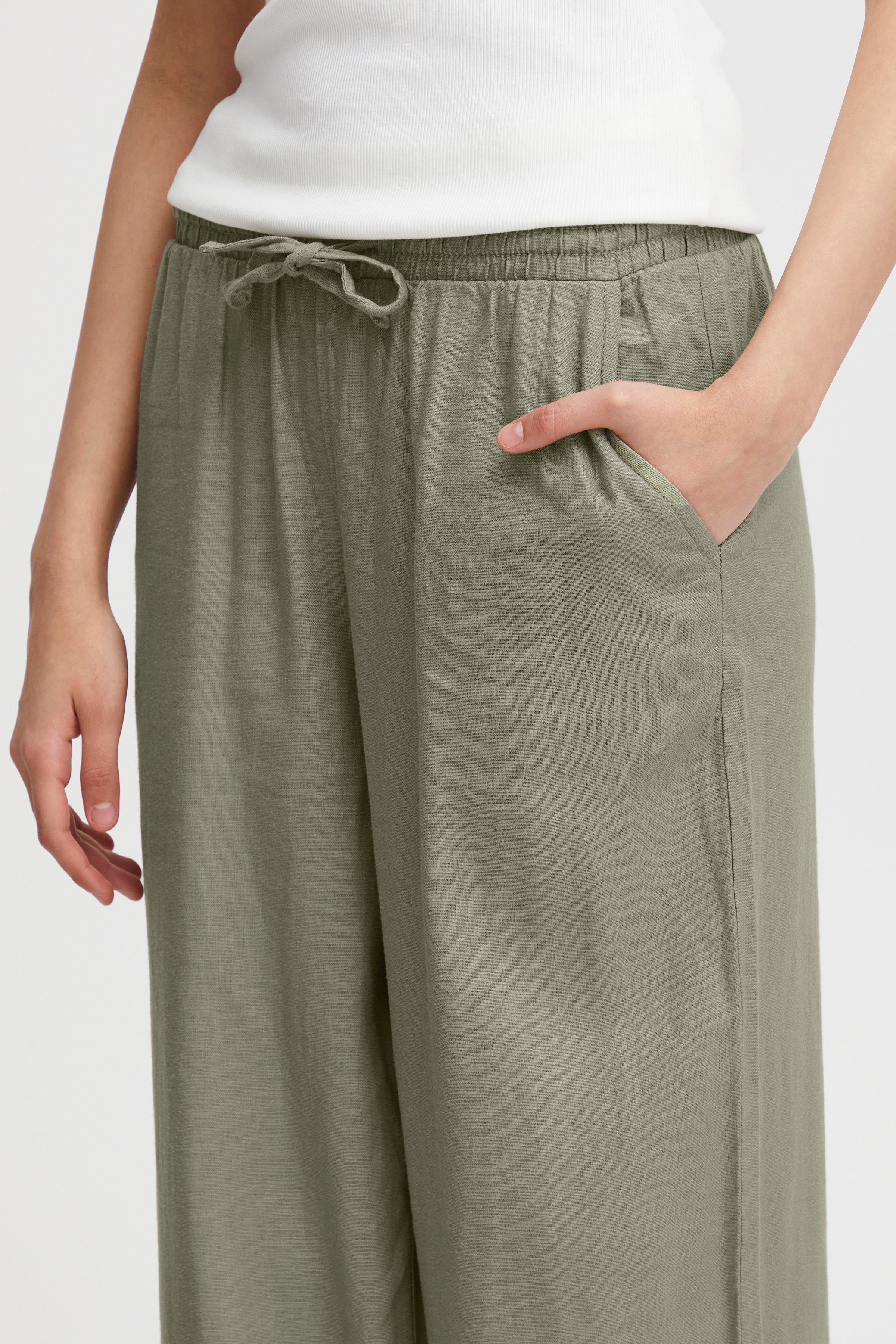 Lino Vetiver Pants | Ichi