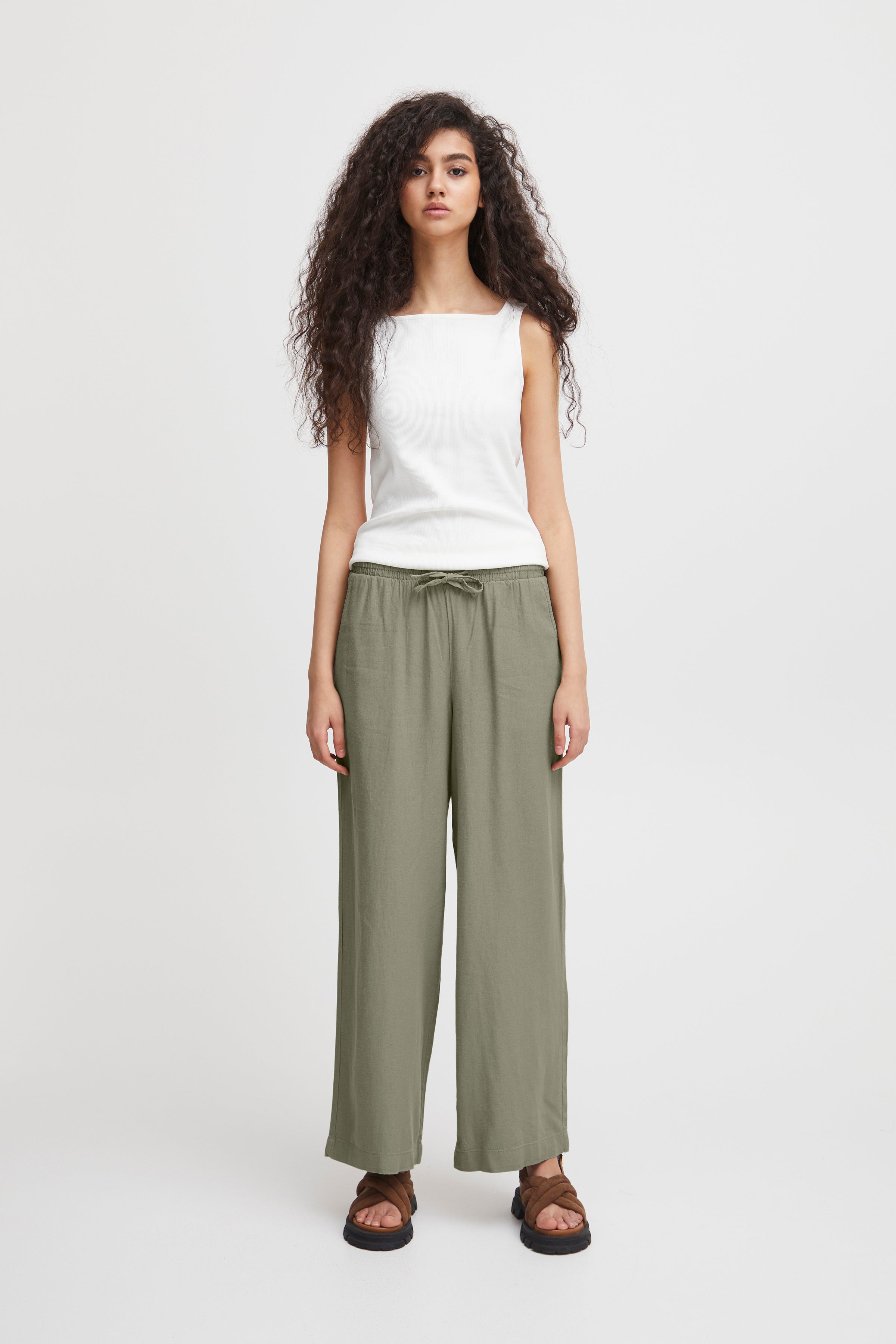 Lino Vetiver Pants | Ichi