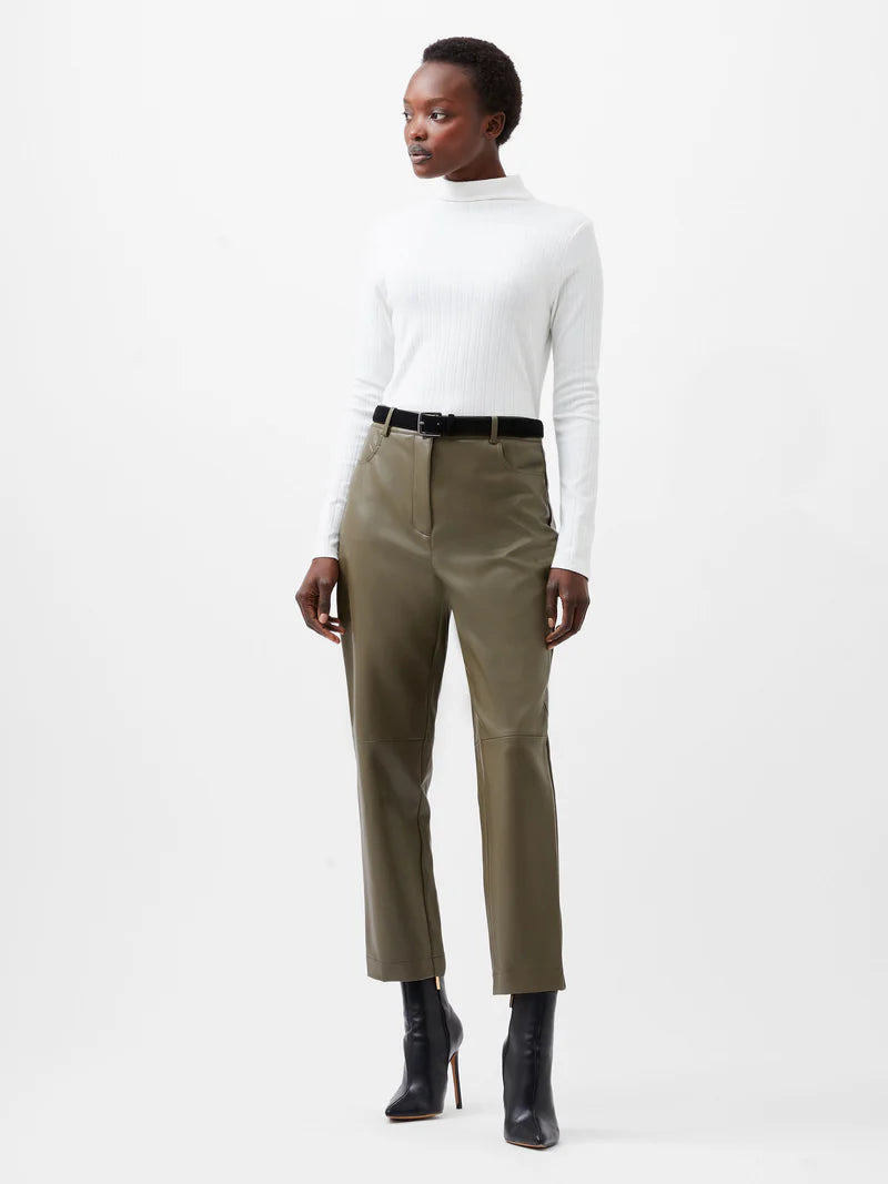Tarmac Khaki PU Leather Pants | French Connection