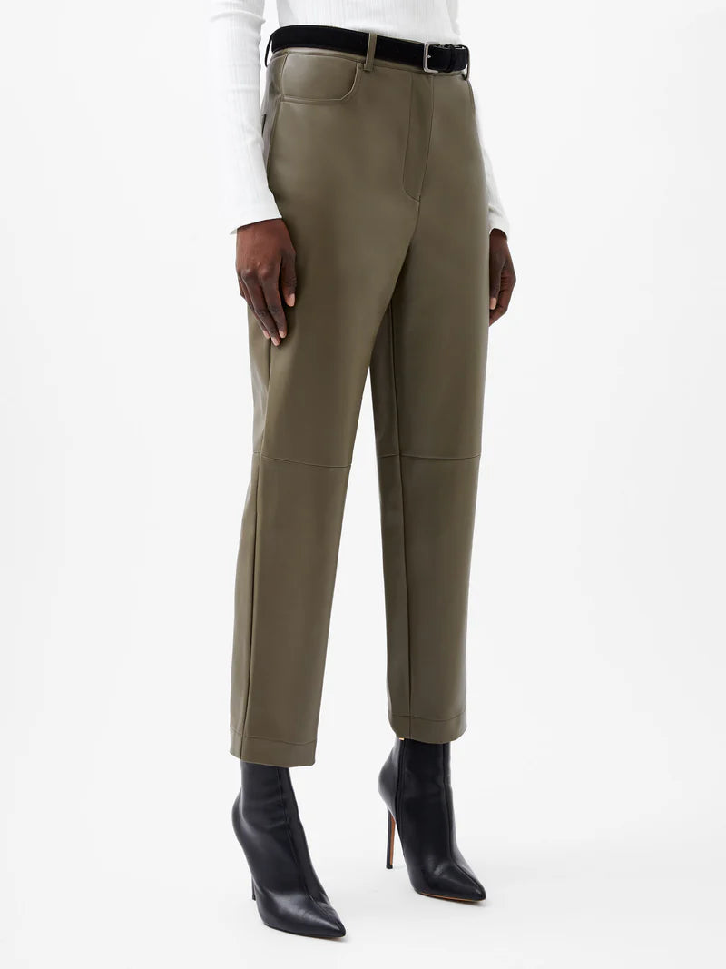 Tarmac Khaki PU Leather Pants | French Connection