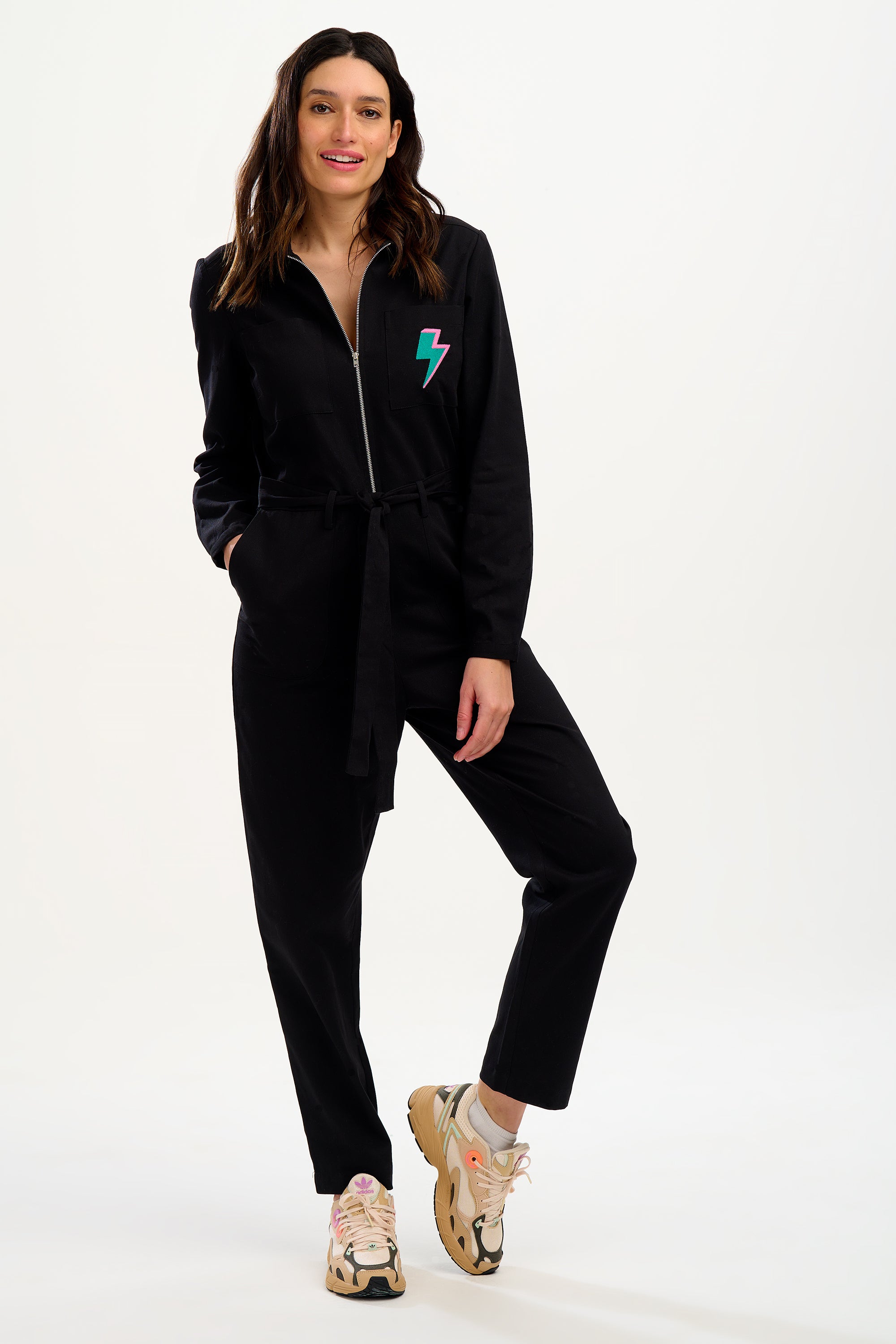 Anwen Black Boiler Suit | Sugarhill Boutique