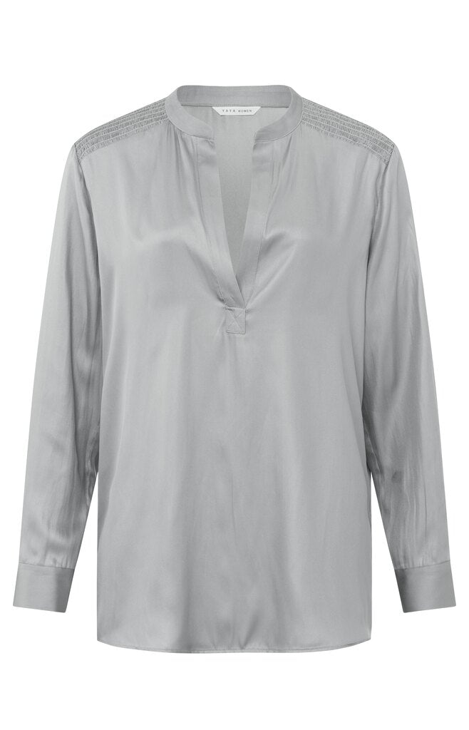 Satin V Neck Top | Yaya