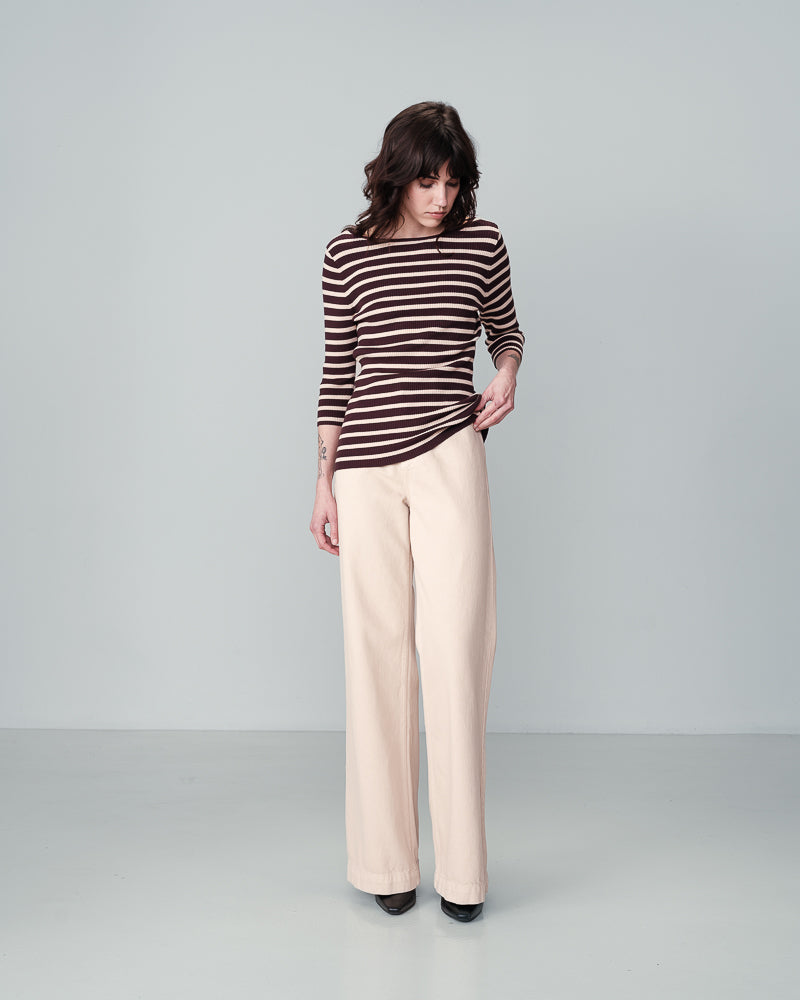 Nathan brown and cream striped top  | Grace & Mila