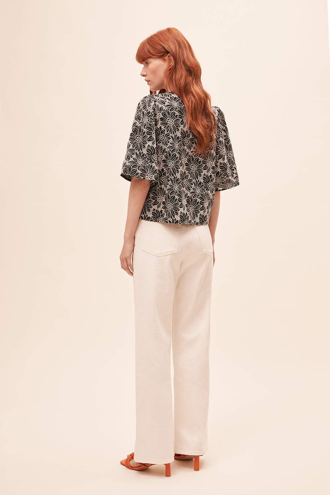 Liam Black Cream Blouse | Suncoo